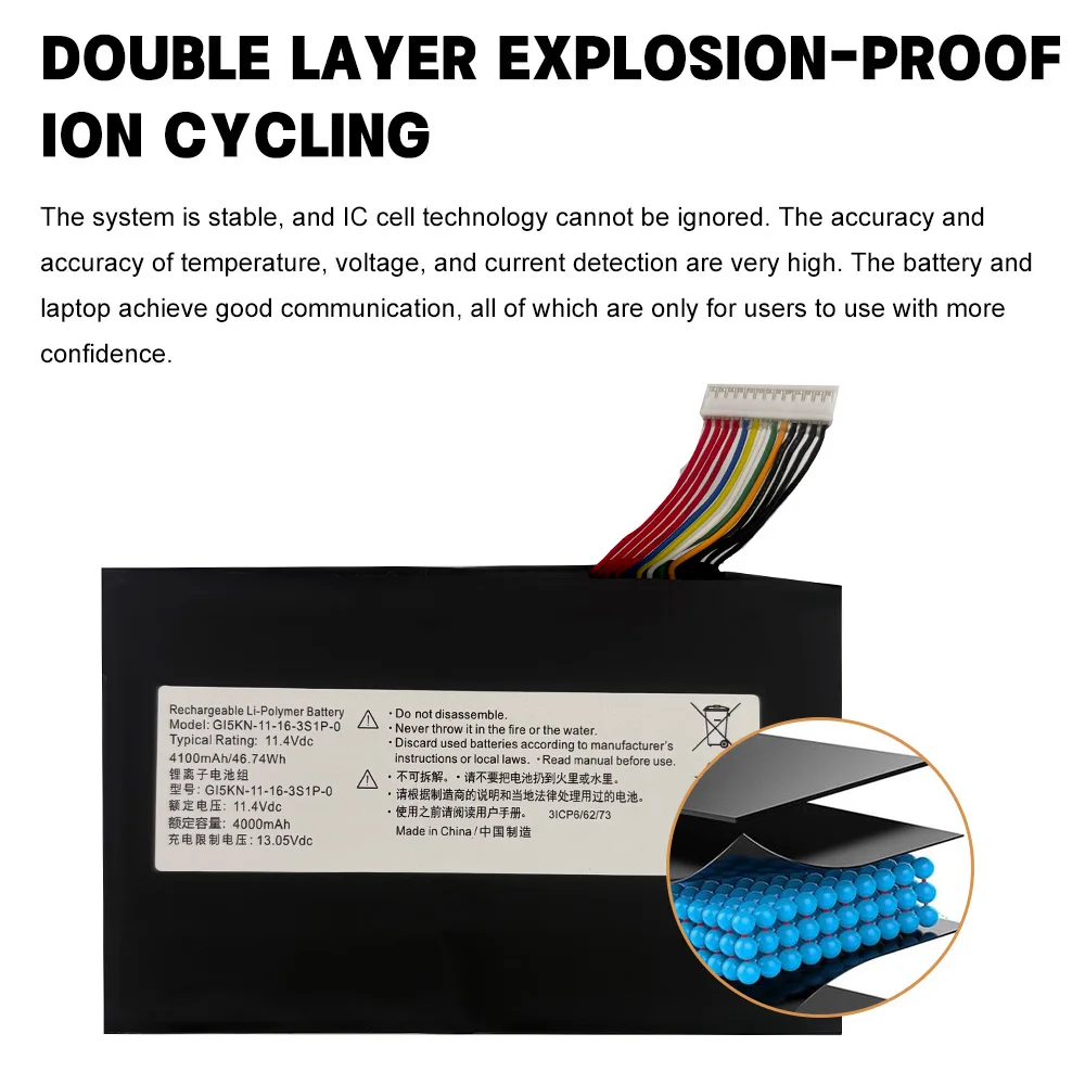 Фото Новый аккумулятор для ноутбука GI5KN-11-16-3S1P-0 11.4V 46.74Wh 4100mAh для GI5KN Z7-KP7D2 Z7-KP7GT №3