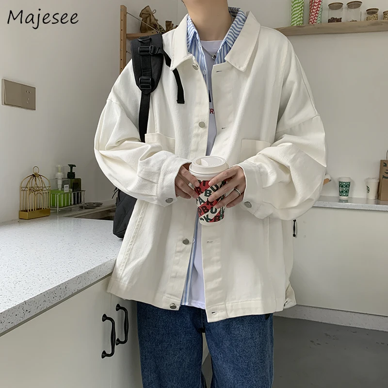 

Jackets Men Cargo Pockets Outwear Trendy Loose Hip Hop Spring Students All-match Simple Casual Office Work Retro Fashion Korean