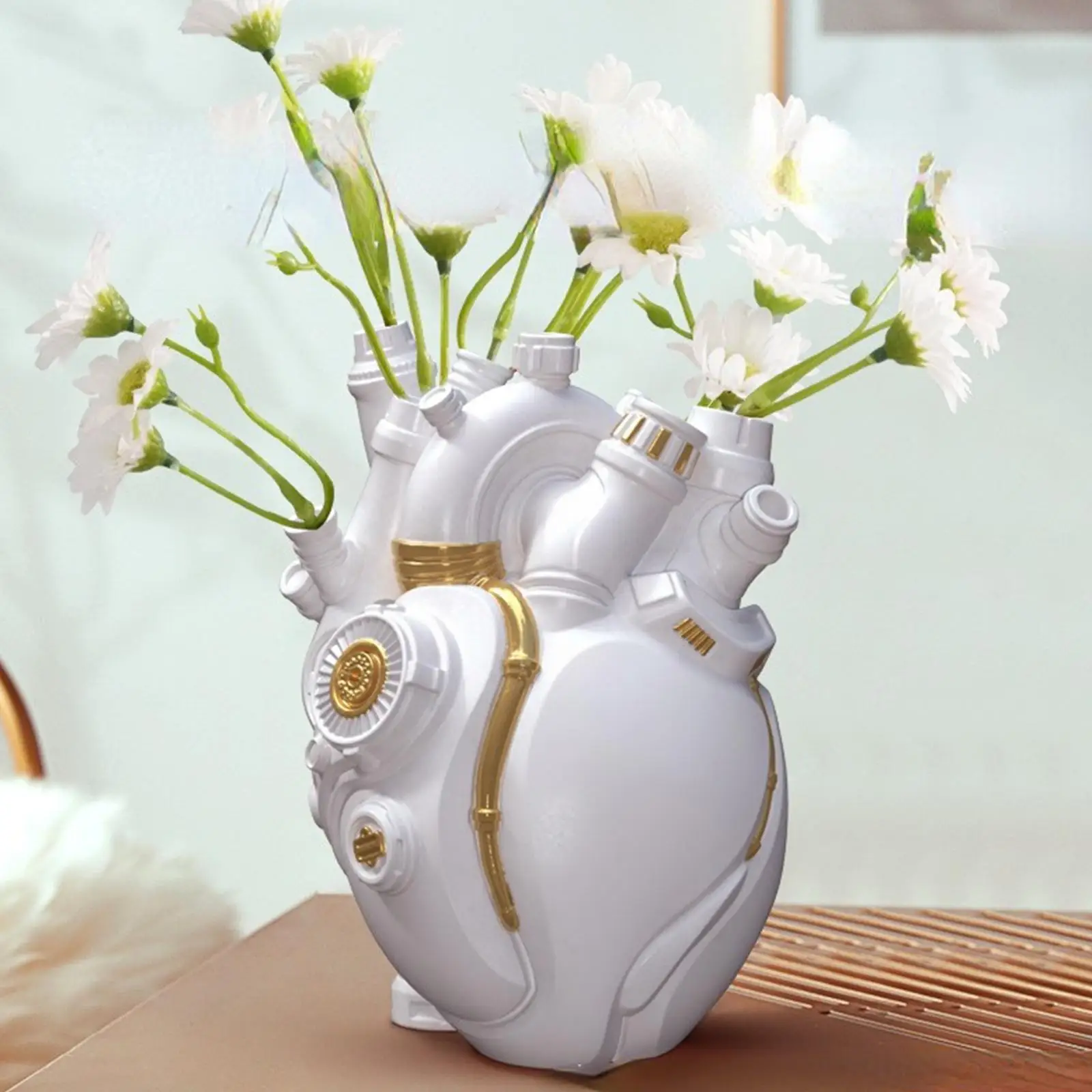 

Cyberpunk Simulated Heart Vase Dried Flower Container Home Body Decor Decoration Pots Ornaments Garden Vases Desktop Sculpt Y5K8