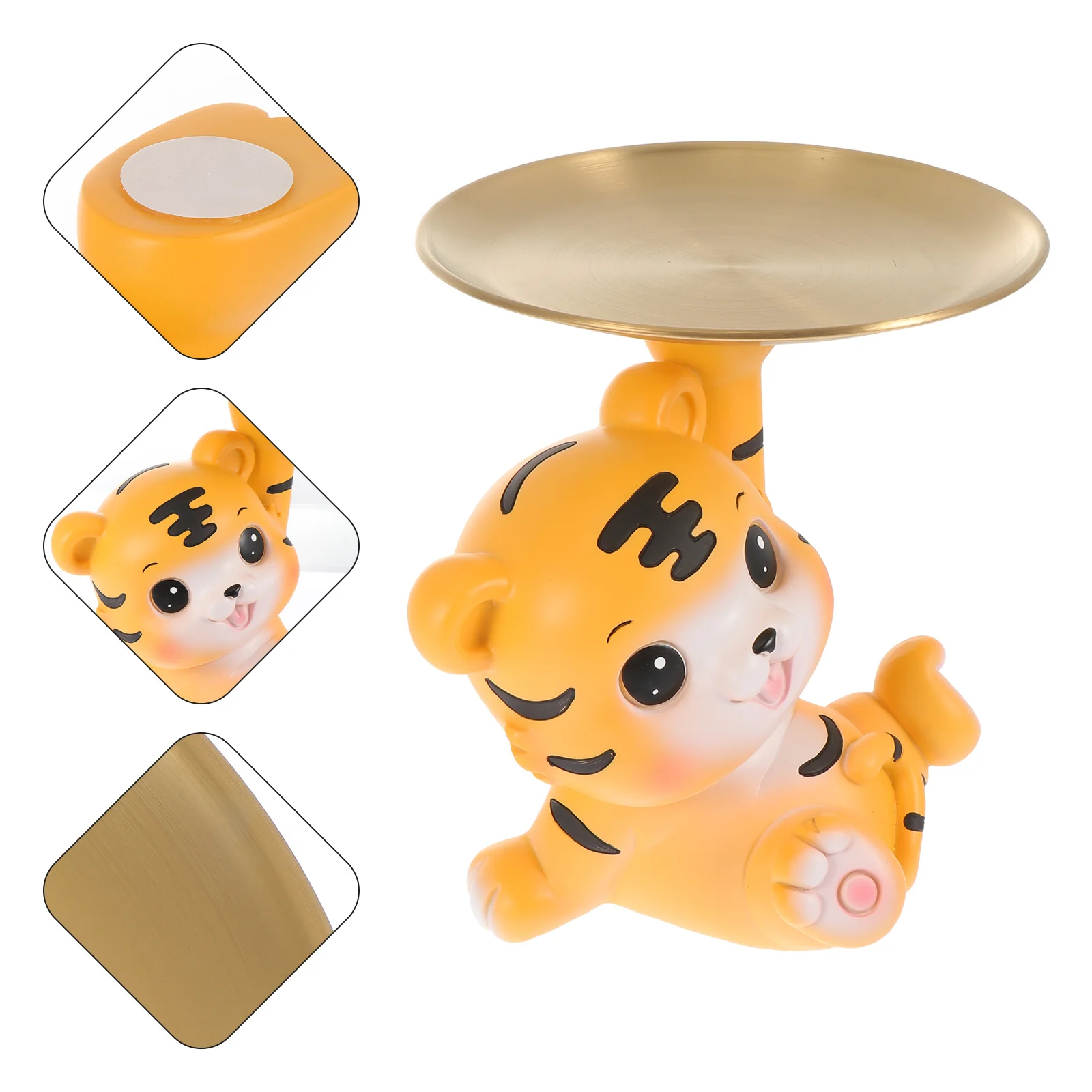

1 Set Creative Storage Tray Tiger Ornament Tabletop Tray Adornment Tiger Design Tray