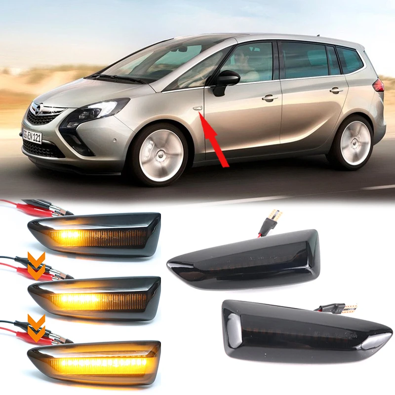 

2x Dynamic LED Side Marker Lights 12V Flowing Turn Signal Light Side Repeater Lamp Panel Lamp for Opel for Vauxhall Astra J K
