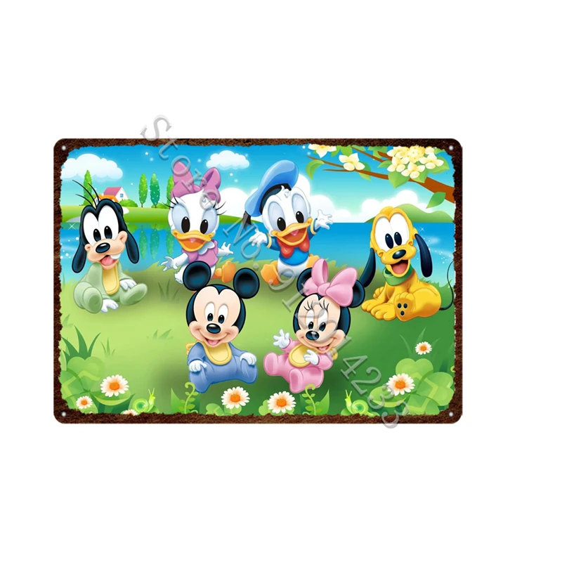 Металлические таблички с мультяшными героями Диснея Минни Микки Маус Дональд