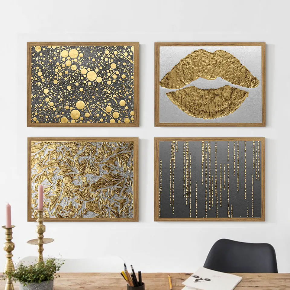 

Роскошные золотые однотонные геометрические постеры и принты в скандинавском стиле, декоративные картины, абстрактное настенное искусство для крыльца, коридора, домашний декор