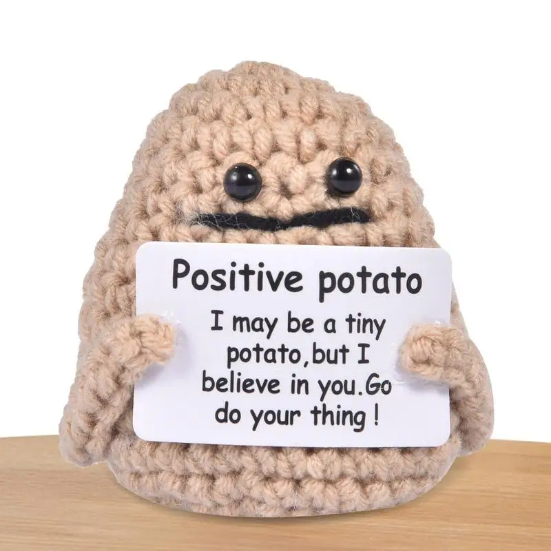 

Pocket Hug Mini Plush Creative Knitting Wool Potato Doll Positive Potato Inspirational Hug Cards Birthday Gifts For Boys Girls