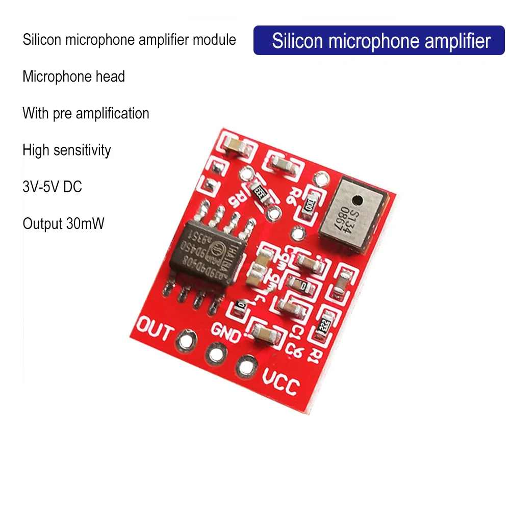 Модуль увеличения кремниевого микрофона постоянного тока 3 В-5 В с предусилителем, плата усилителя, модуль микрофона для конференций, высокая чувствительность мистерии избранные статьи из конференций эранос