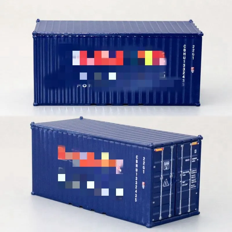 Pаспродажа Масштаб 1:60 литая металлическая модель 20-футовый грузовой сухой грузовой контейнер для прицепов железнодорожная миниатюрная Реплика сборн...