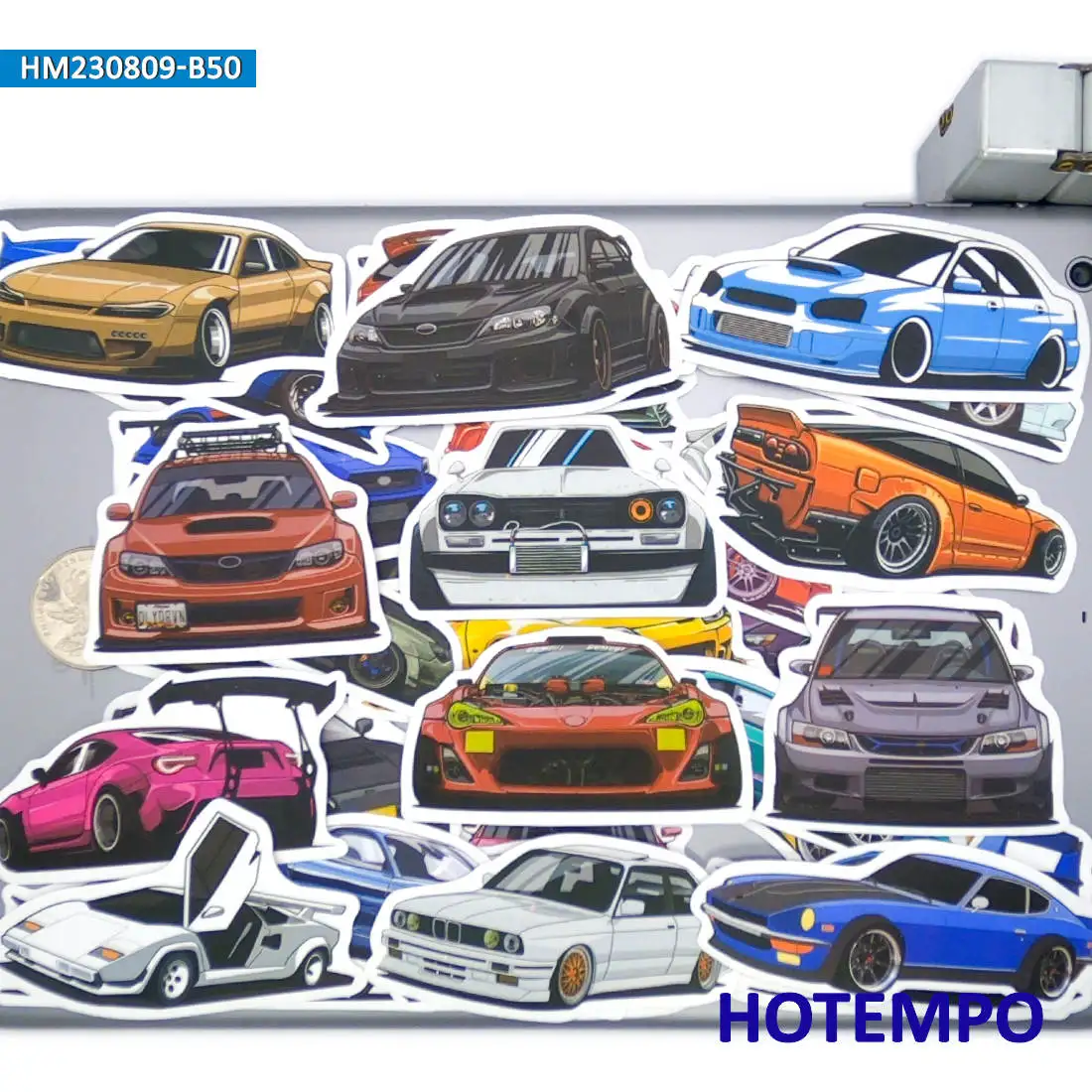 20/30/50 шт. Смешанные наклейки на спортивные автомобили Мультяшный стиль Забавные