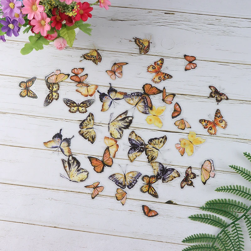 

40Pcs Butterfly Decro Stickers Scrapbooking Journal DIY Stationery Stickers