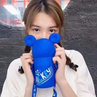 disney mickey straw water bottle 316 stainless steel stereo mickey head 3d fashion creative childrens cup 300ml red blue black