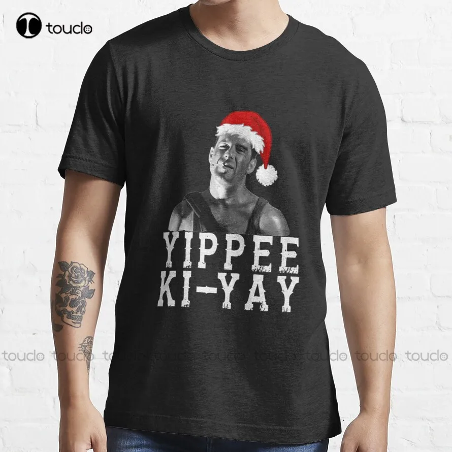 

Yippee Ki Yay Original Fan Art Christmas Day Party Funny Movie Film Action Hans Gruber Fall T-Shirt tshirt men digital printing