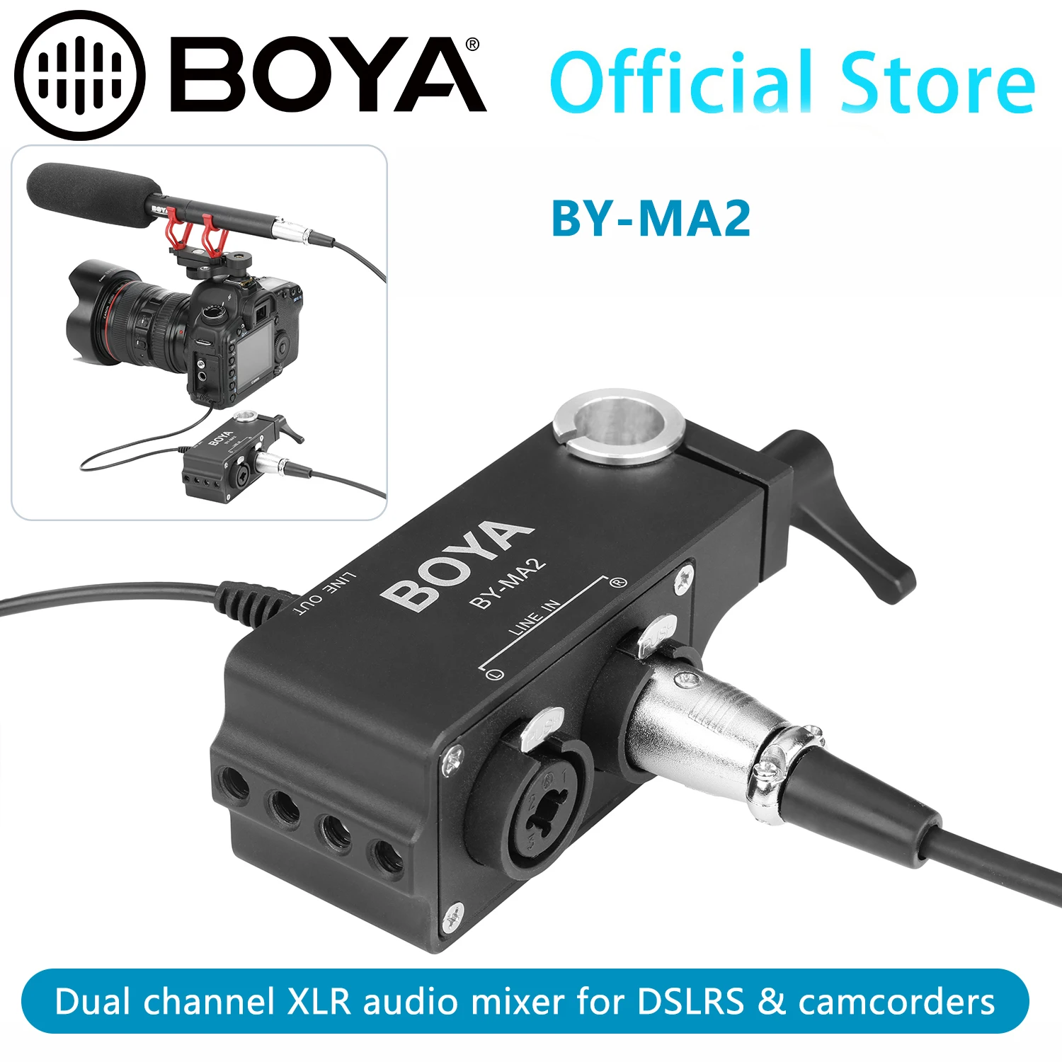 BOYA BY-MA2 двухканальный аудиомикшер XLR с входом 6 35 мм и разъемом 3 5 для беспроводных