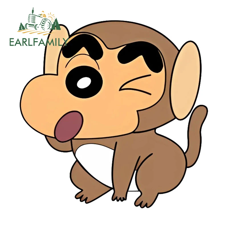

EARLFAMILY 13cm x 13cm for Cartoon Cute Monkey Boy Car Sticker Air Conditioner Personality Decal Car Door Protector Vinyl Decor