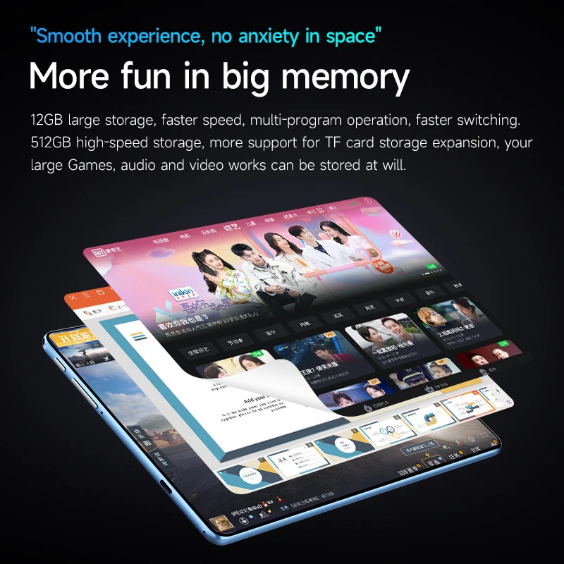 

10,1-дюймовый планшет с четырёхъядерным процессором, ОЗУ 12 Гб, ПЗУ 2023 ГБ, 2-мя слотами для Sim-карт