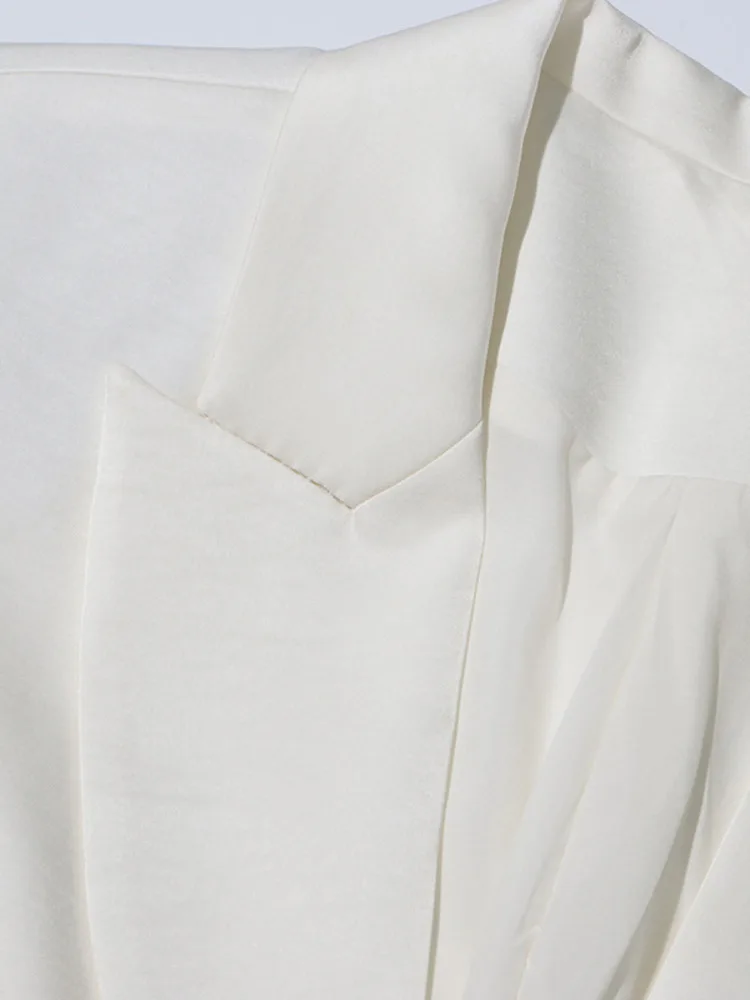 ZMEENNA плиссированные с поясом Асимметричные Лоскутные однобортные женские