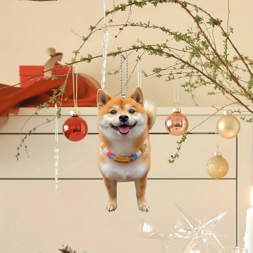 Улыбающийся 2D акриловый кулон-брелок Шиба-ину универсальный шарм милого щенка