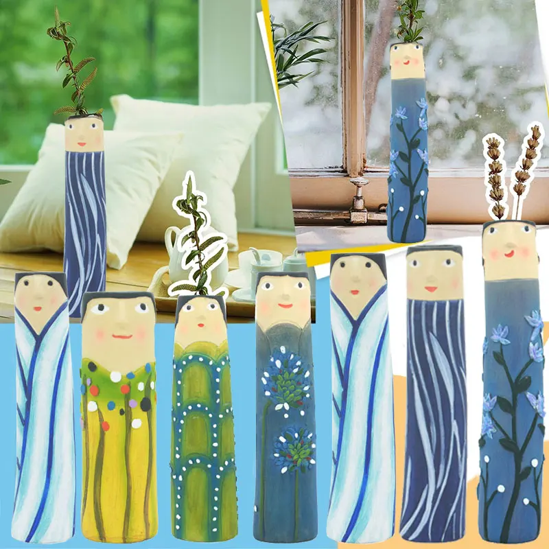 

Bohemian Humanoid Resin Flower Vase Family Vase For Living Room Table Office Decoration