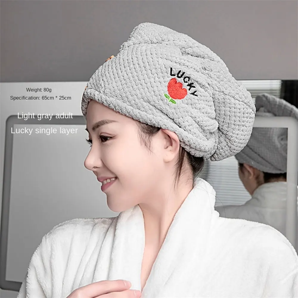 

Bathroom Accessories Shower Cap Multifunctional Super Absorbent Dry Hair Cap 2023 Portable Headwear Hair Wipe Towel Embroidered