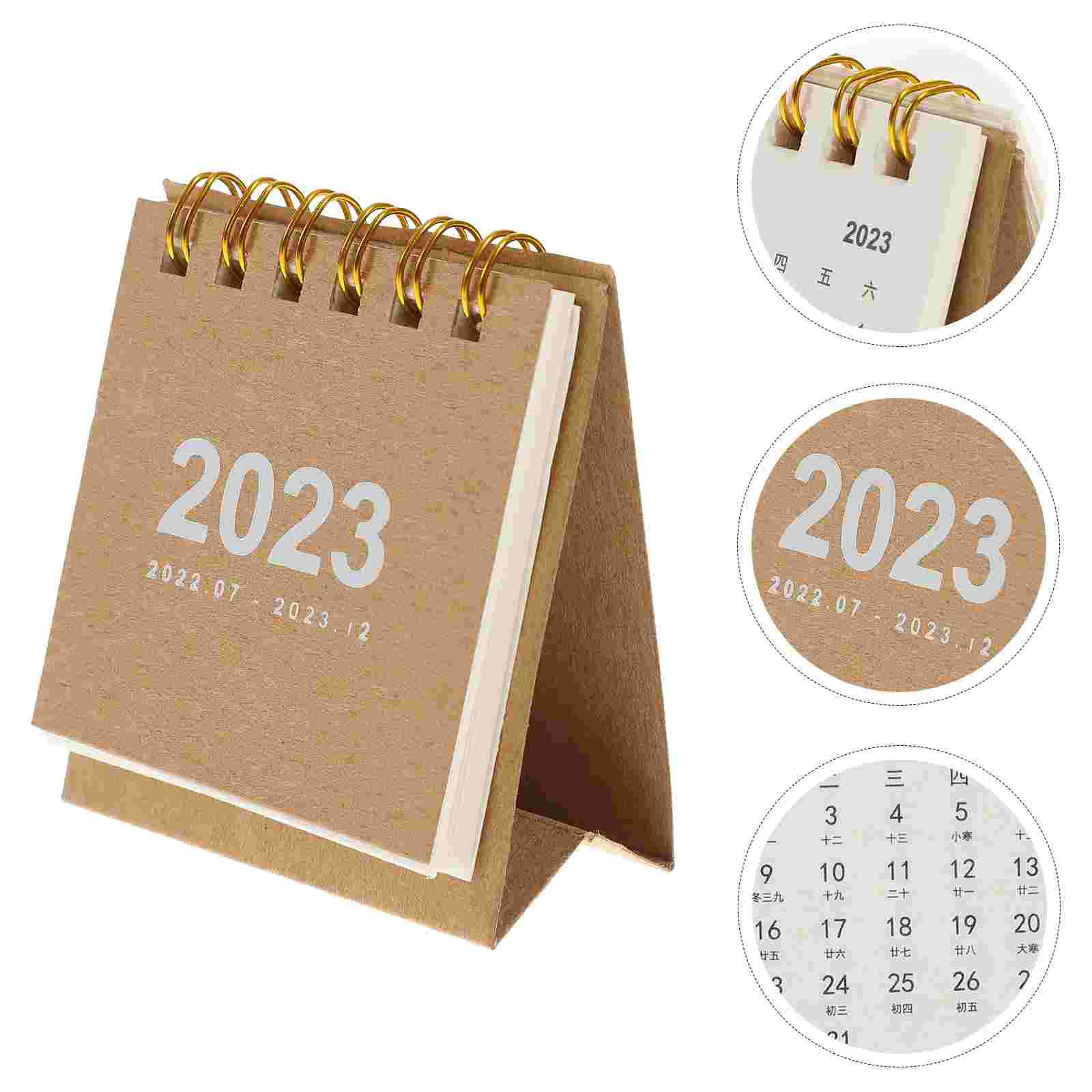 

Calendar Desk 2023 Desktop Mini Monthly Planner Standing Office Table Daily Stand Calendars Up Schedule Year Tabletop Flipping