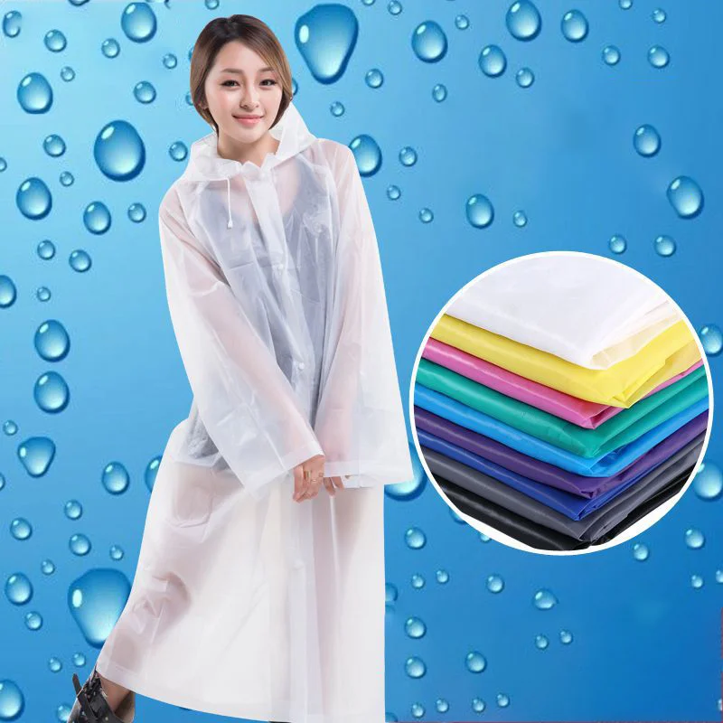 

Fashion Adult Waterproof Long Raincoat Women Men Rain Coat Hooded For Outdoor Hiking Travel Fishing Climbing Thickened