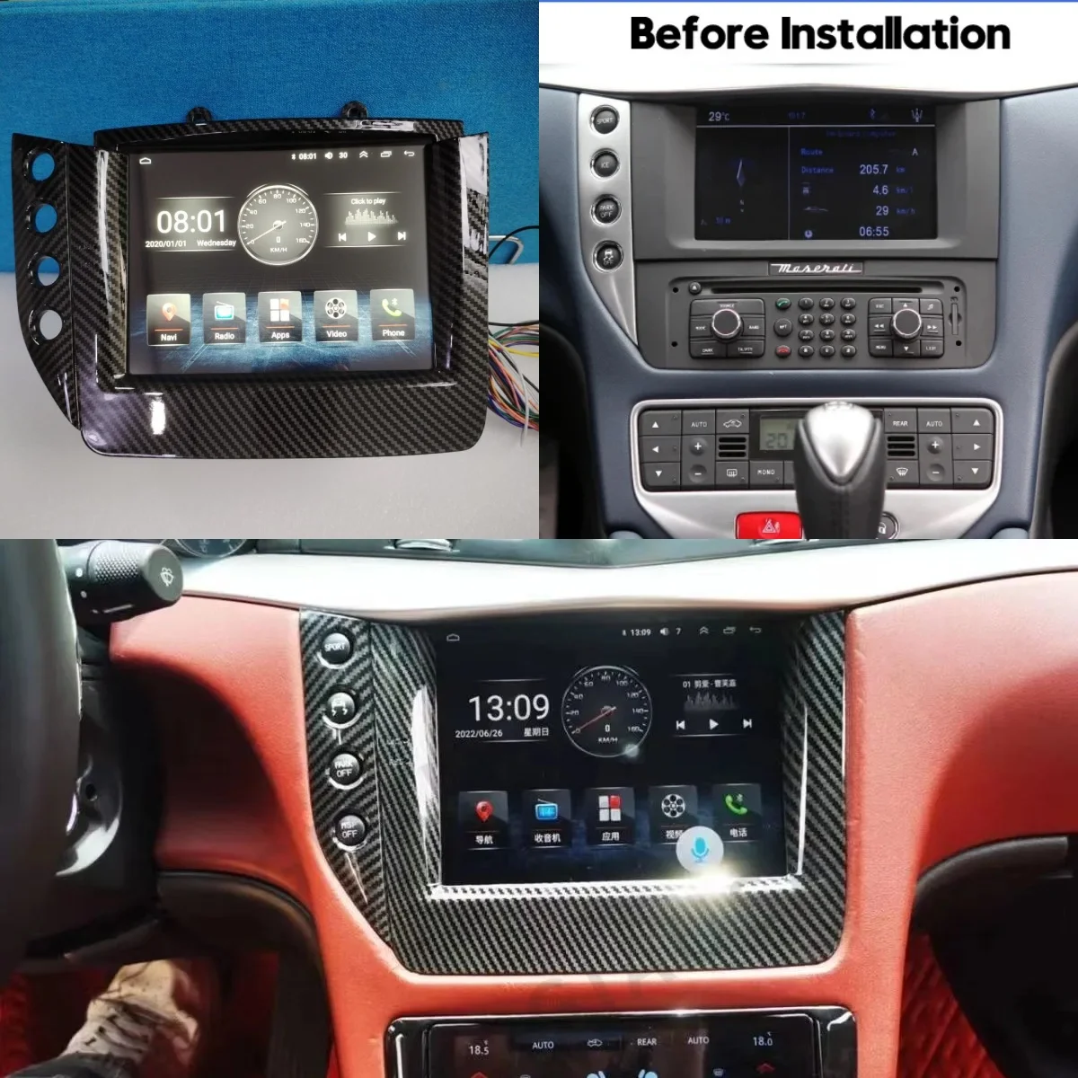 QLED Android 13 автомобильный радиоприемник для Maserati GT 2007-2015 GPS мультимедийный