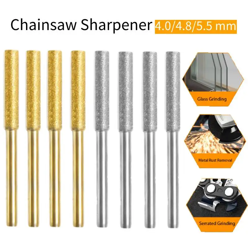 

Золотая Алмазная заточка для бензопилы, заточка 4/4, 8/5, 5 мм, цилиндрическая шлифовальная машина с покрытием, цепная пила, заточка, резьба, шли...
