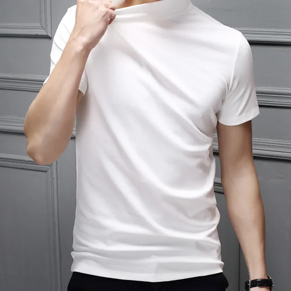 Весенне-летняя мужская футболка из мерсеризованного хлопка с коротким рукавом и