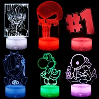 new hot anime game action figures 3d night lamp cartoons led 7 colorful change decoration night light toys for children gifts