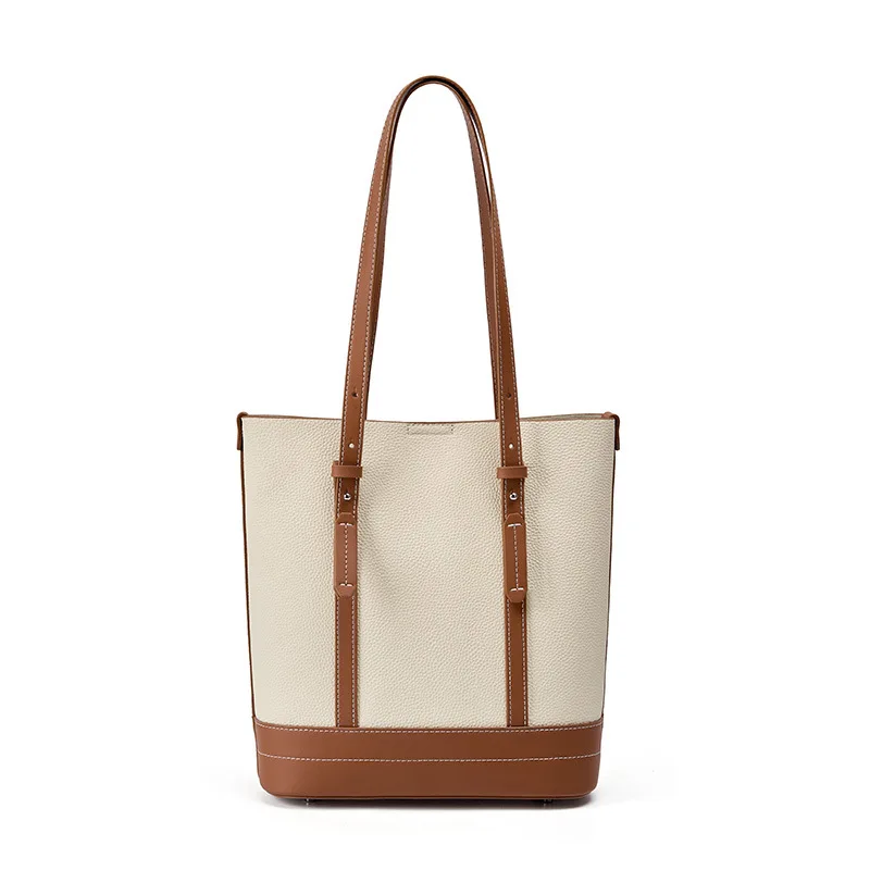 

Women's Genuine Leather Large Capacity Shoulder Bag Armpit Bag Ladies Commuter Shopper Bags Bucket Bag Luxury Handbag Big Tote