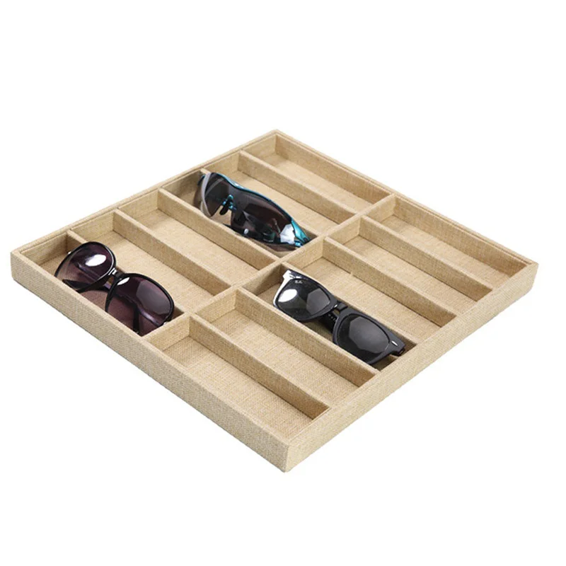 Hot sale, direct supply, 6 grids, 10 grids, 12 grids glasses display tray, sunglasses display rack, glasses display props