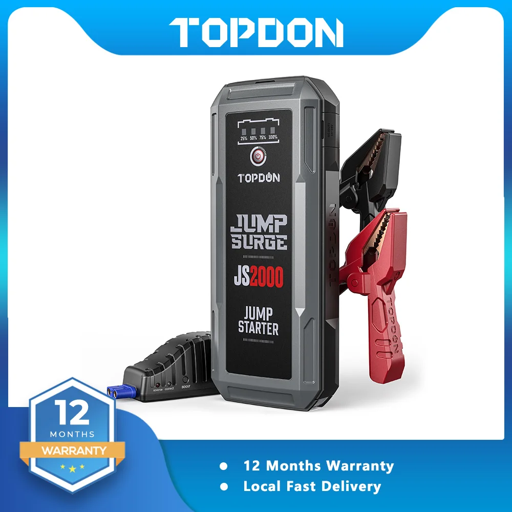 ТОПДОН 2000А пусковое устройство Автомобильное Power Bank 12 В 16000 мАч для 8 0 л/6 л