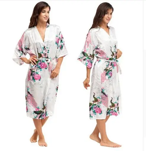 Silk Kimono Robe Bathrobe Women Satin Robe Silk Robes Night Sexy Robes Night Grow For Bridesmaid Summer S-XXXL