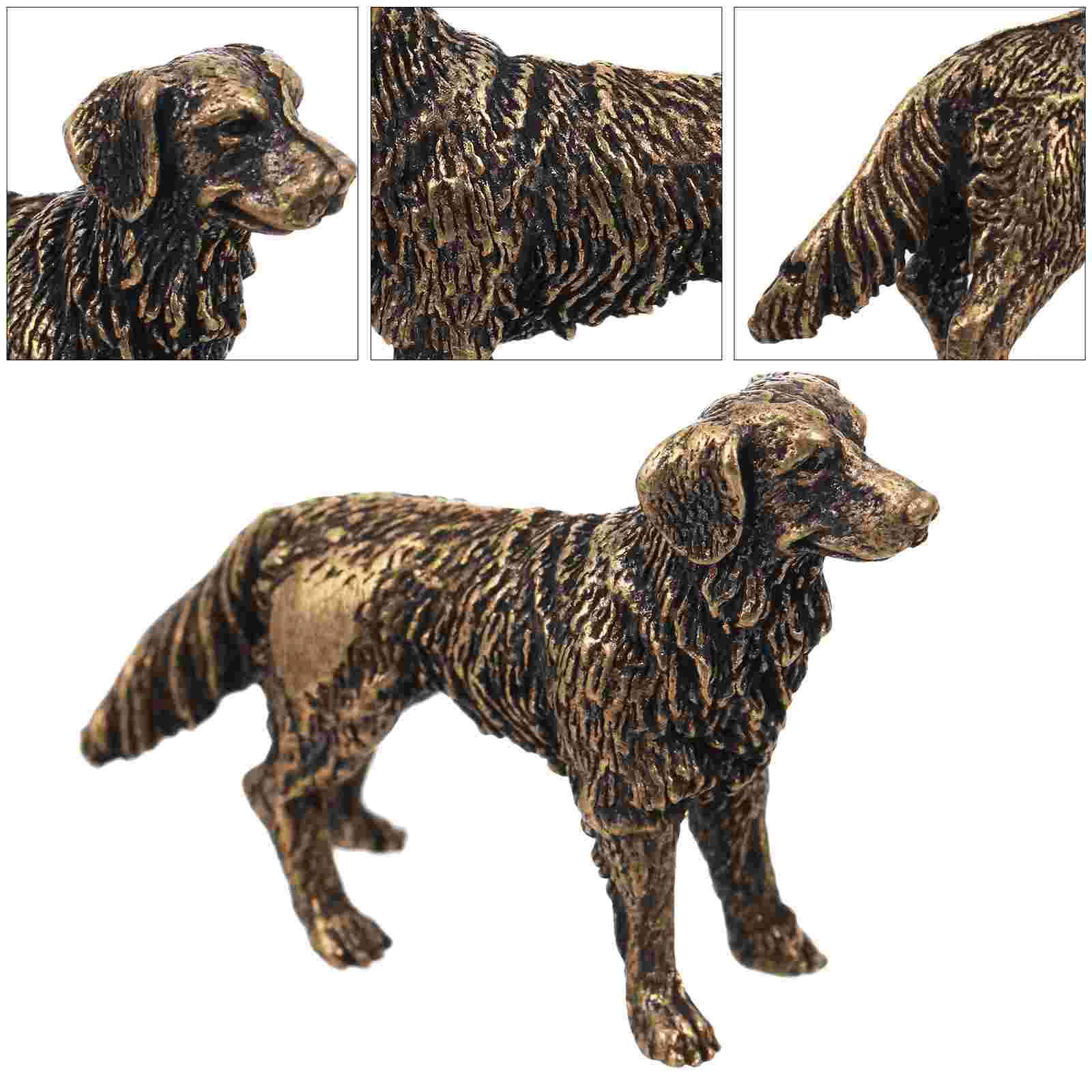 

Brass Figurine Home Statue Sculpture Animal Dog Ornament Shepherd Model Adornment Office Desk Simulation Vintage Toy