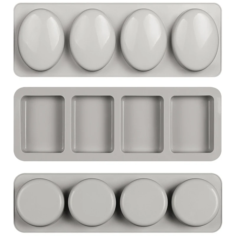3 шт./компл. овальная прямоугольная круглая силиконовая форма для мыла ручной работы 3D Мыло легко моется
