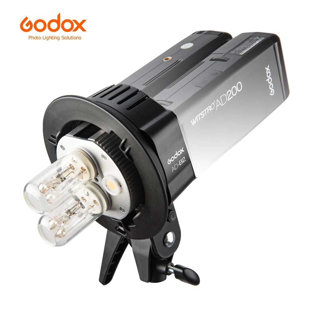 Godox AD-B2 Dual Power Twin Head Bowens Mount to Install 2 Godox AD200 or AD200 Pro Pocket Flash or Flashpoint eVOLV 200 TTL