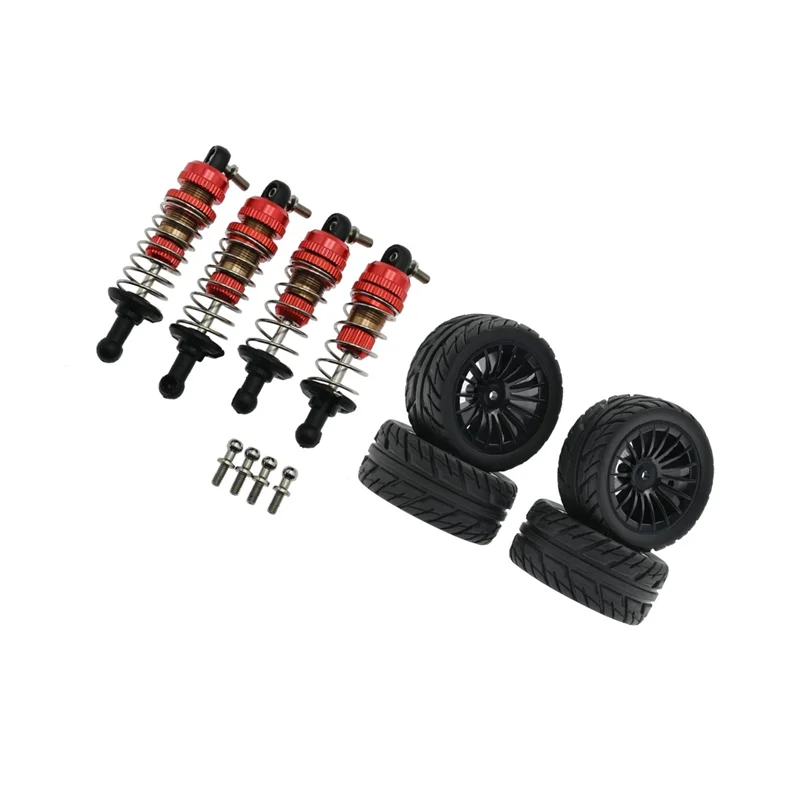 

Metal Shock Absorber and Rubber Tire Set for SG1603 SG1604 SG1605 UDIRC UD1601 UD1602 UD1603 1/16 RC Car Parts,Black