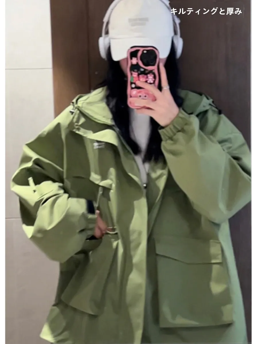 Американская винтажная куртка-карго с капюшоном на хлопковой подкладке Верхняя