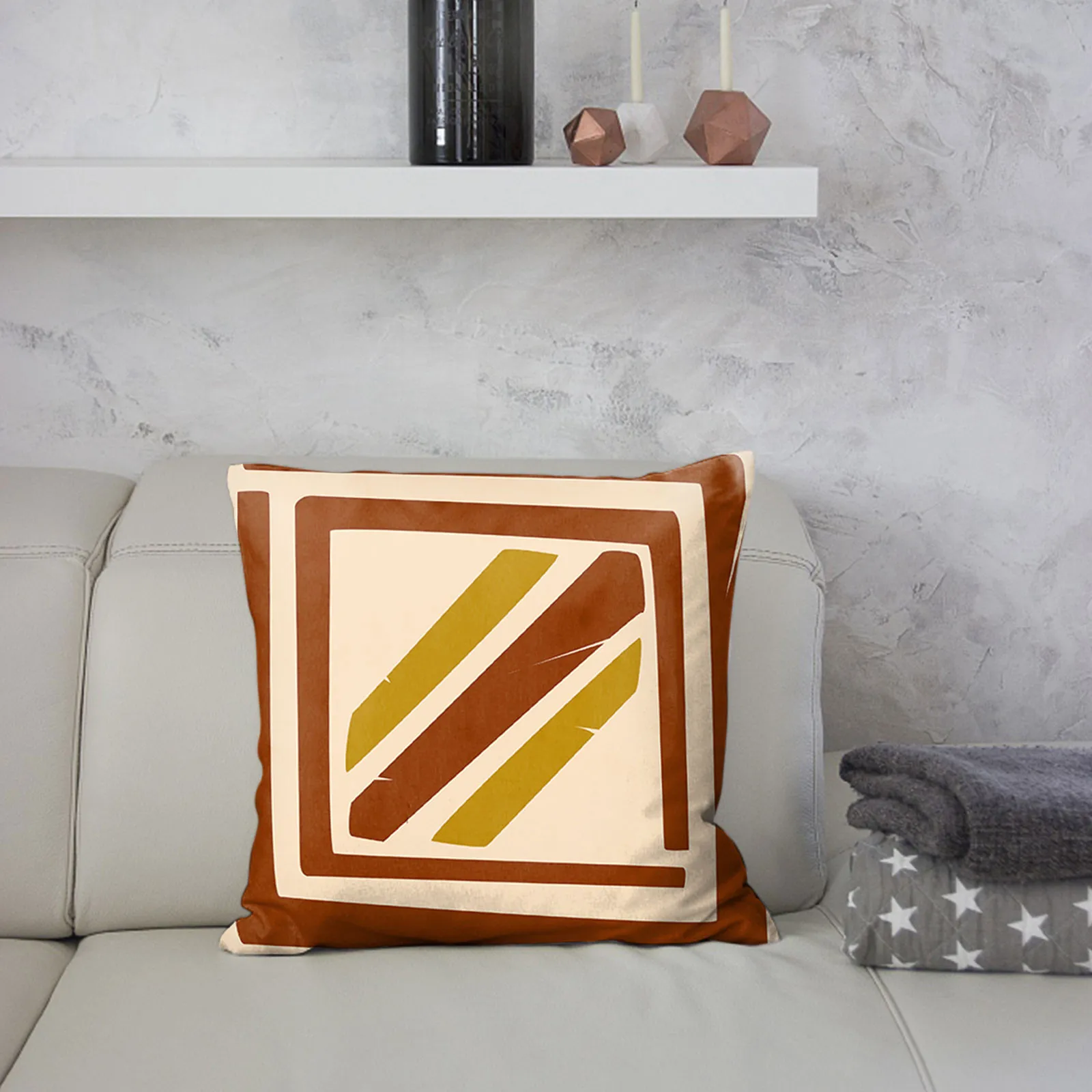 

Geometric Series Printed Pillowcase Line Abstract Peach Skin Home Sofa Pillowcase Size Pillows Covers Pillow Cases Large