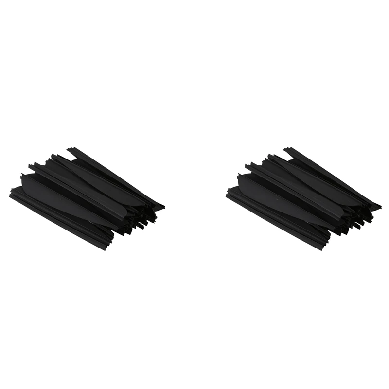

Arrows Vanes 4 Inch Plastic Feather Fletching For DIY Archery Arrows 100 Pack(Black)