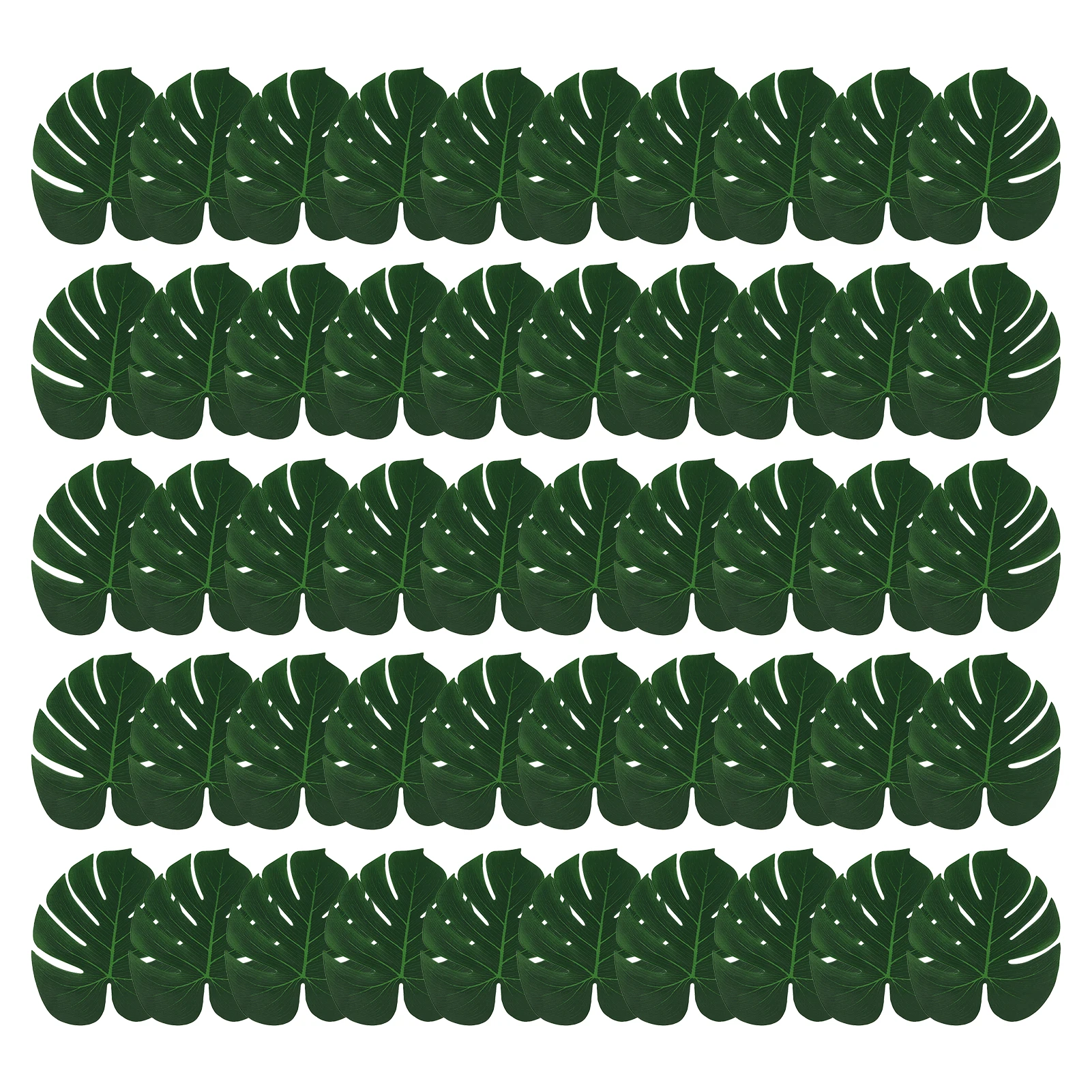 

50pcs Artificial Plants Silk Tropical Monstera Palm Leaves Simulation Leaf For Theme Party Decor Home Garden Fake Leaves