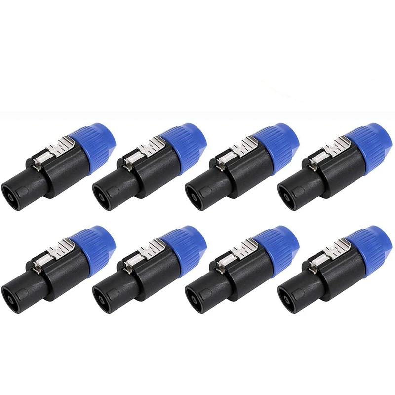 

8 Pack Audio Cable Adapter Connectors, 4 Pole Audio Speaker Plug Twist Lock Compatiable With Speakon NL4FC, NL4FX, NLT4X