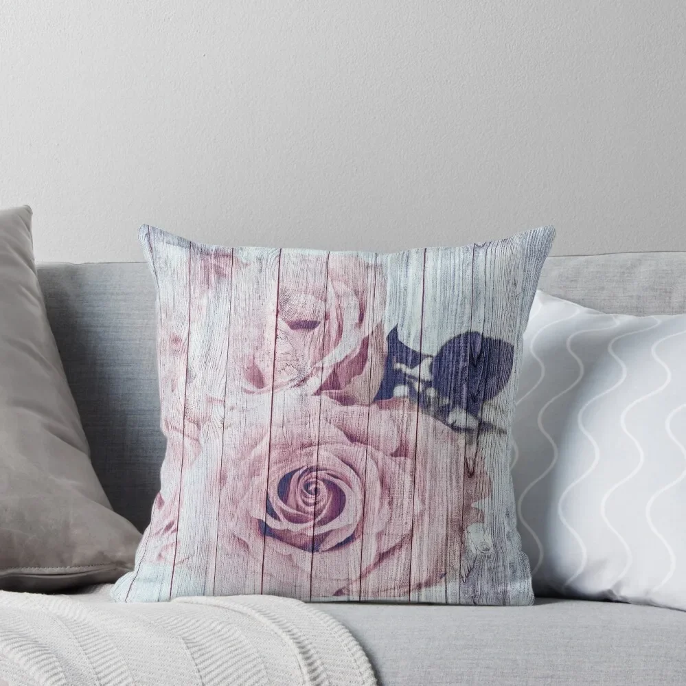 Винтажная потрепанная шикарная розовая декоративная подушка для детей