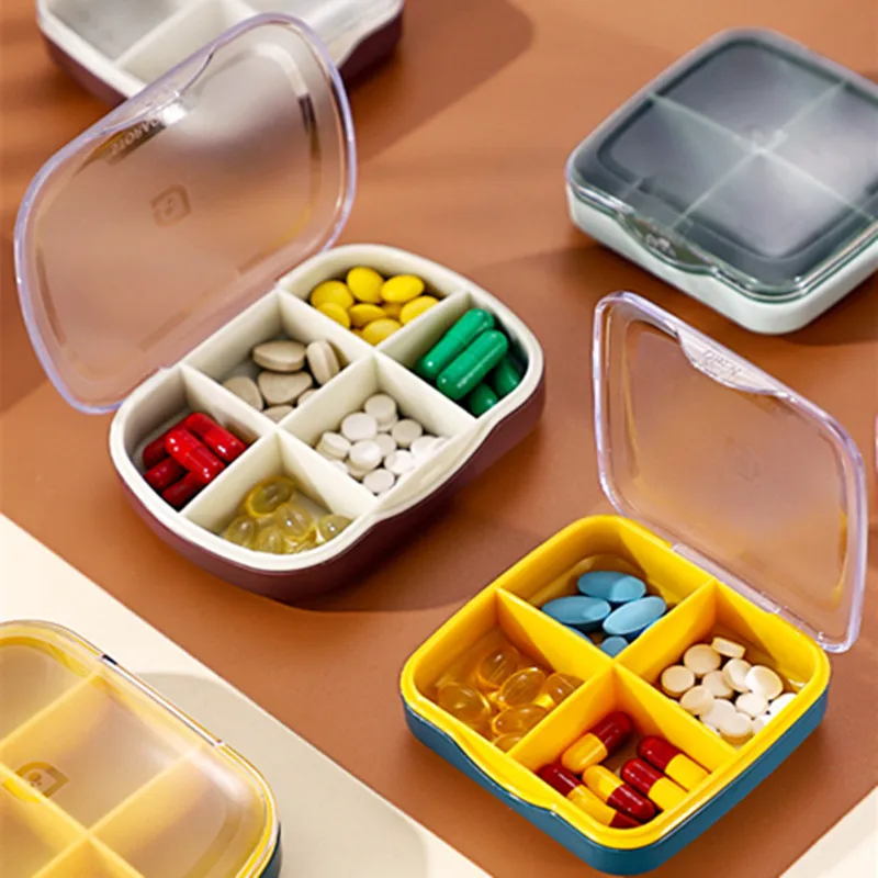 

4/6 Grids Travel Pill Box Weekly Medicine Storage Organizer Container Drug Tablet Dispenser Independent Lattice Medicines Case