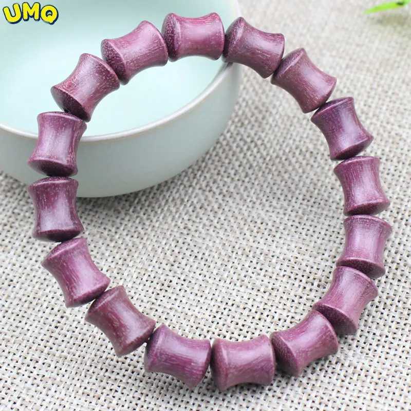 

Natural Solid Wood Basil Wood Bracelet Violet Bamboo 10 * 12mm Male and Female Lovers Bracelet Ornaments Are Rising Amulet