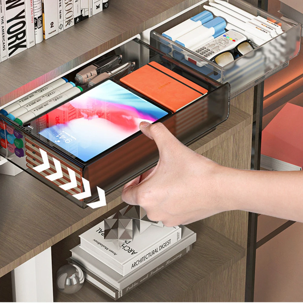 Ящик-органайзер для рабочего стола фотоемкость чехол хранения невидимый ящик