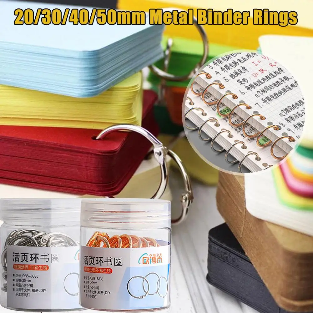 

20/30/40/50mm Metal Book Binder Loose-leaf Paper Book Album Cards Office Supplies Puncher Punch Hole Clip Binding W6L5