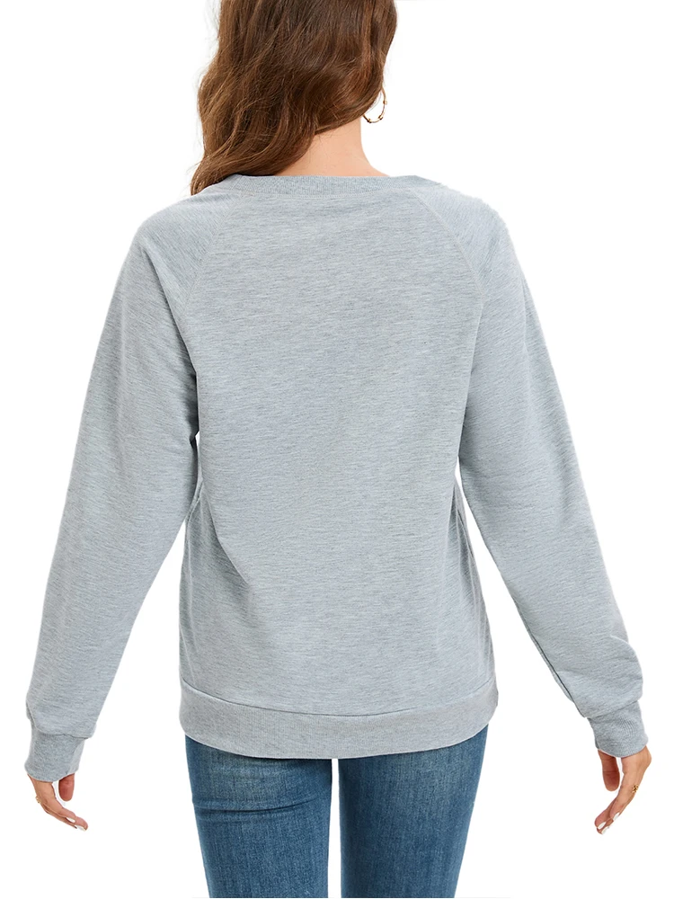 Женский топ с длинным рукавом круглым вырезом и принтом черепа