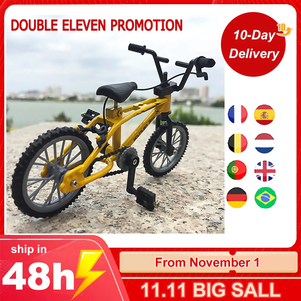 

1:10 Mini Alloy Bicycle Model Diecast Metal Finger Mountain Bike Racing Toy Bend Road Simulation Collection Toy For kids Gift