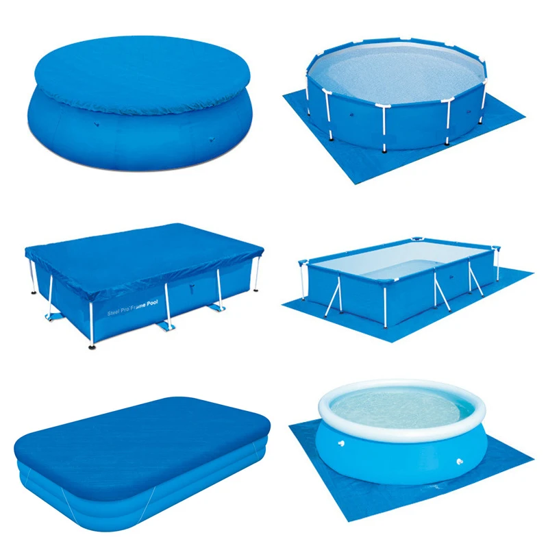 Swimming Pool Cover Multiple Sizes Cloth Round Mat Family Garden Rainproof Dust Cover UV Resistant Mat Home Pool Accessories