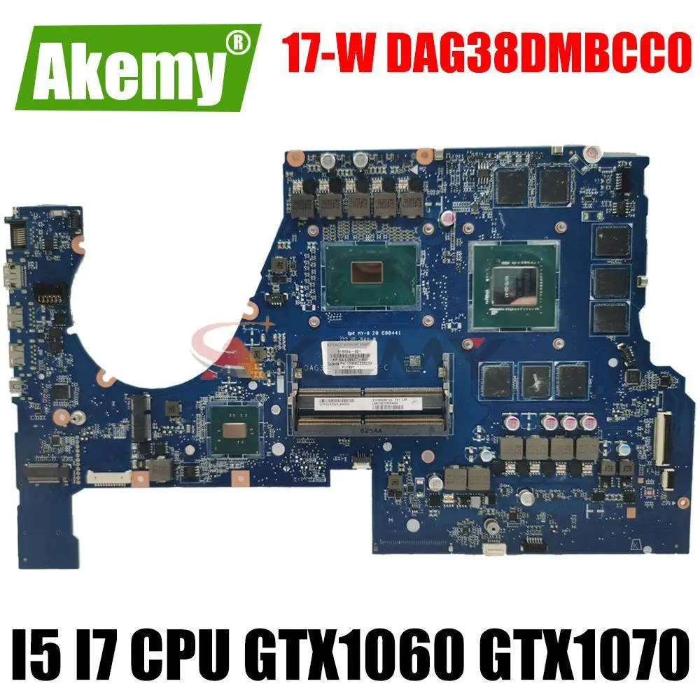 

17-W DAG38DMBCC0 G38D Motherboard For HP OMEN 17-W 17-W151NR TN-Q174 Laptop mainboard with I5 I7 HQ CPU GTX1060 GTX1070 GPU