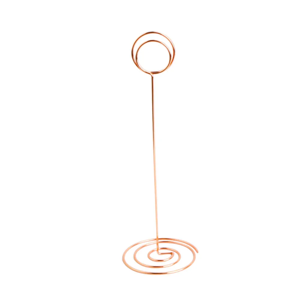 

20pcs Table Number Holder Round Color Table Stand Wedding Card Stand Paper Favor Clip Golden
